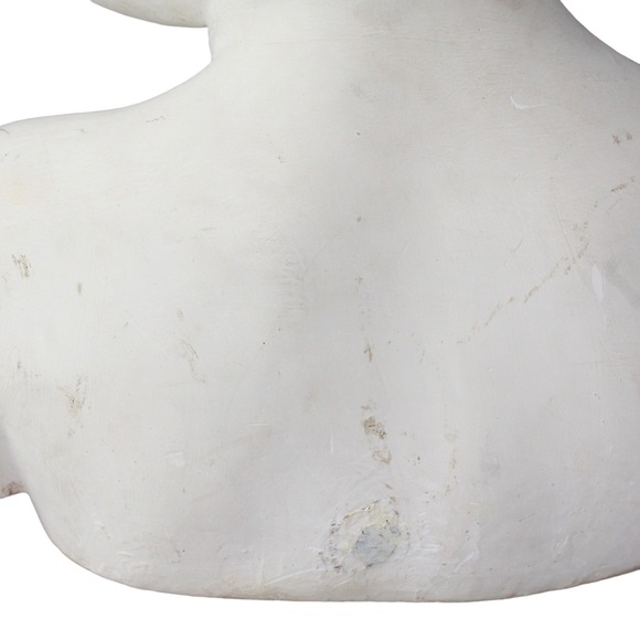 Vintage Plaster Bust Sculpture of Young Smiling Girl / Child with Braids Statue - Picture 11 of 11